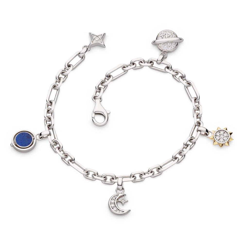 Kit Heath Celeste Lapis Multi Charm Figaro Bracelet - MococoKit Heath70495GLC5038159163524Bracelets