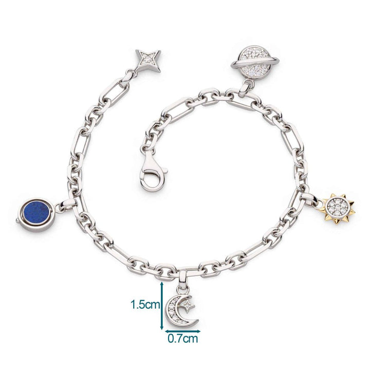 Kit Heath Celeste Lapis Multi Charm Figaro Bracelet - MococoKit Heath70495GLC5038159163524Bracelets