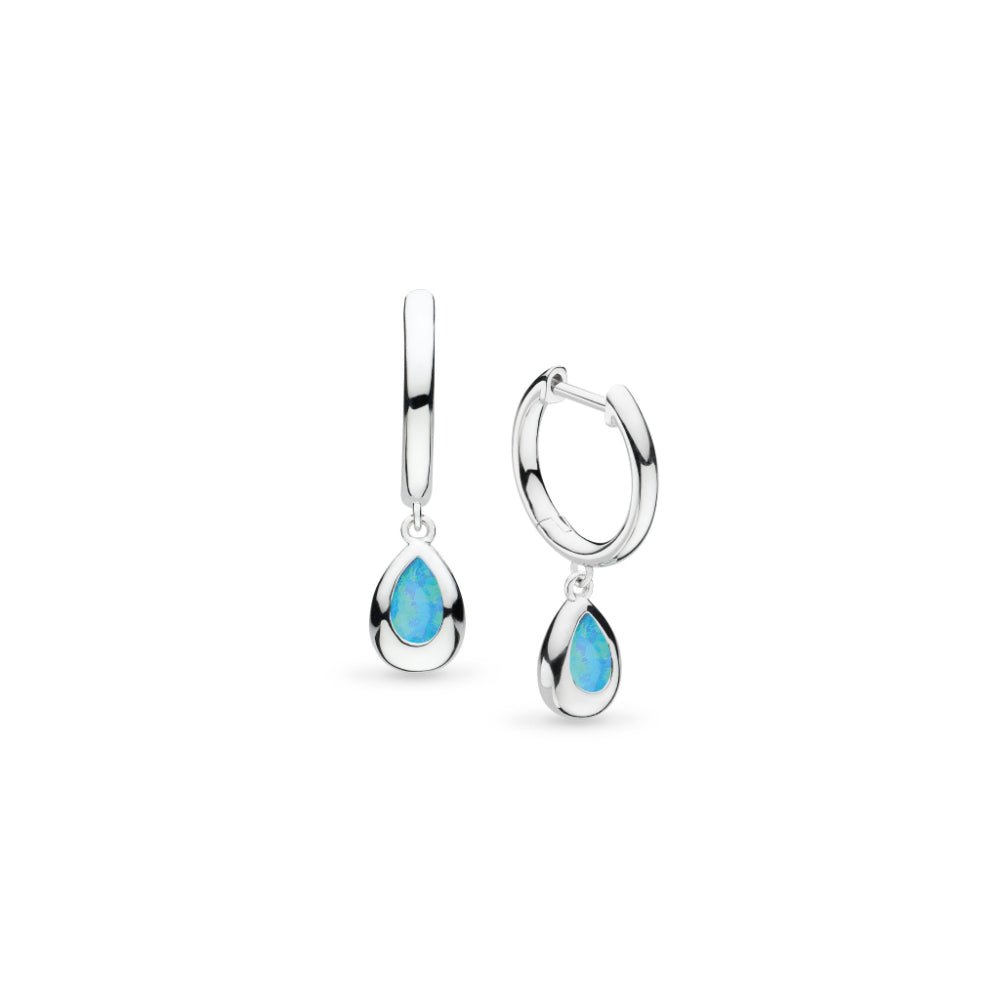 Kit Heath Coast Pebble Blue Blue Opal (Syn) RP Hinged Hoop Drop Earrings - MococoKit Heath50190BSO5038159173660Earrings