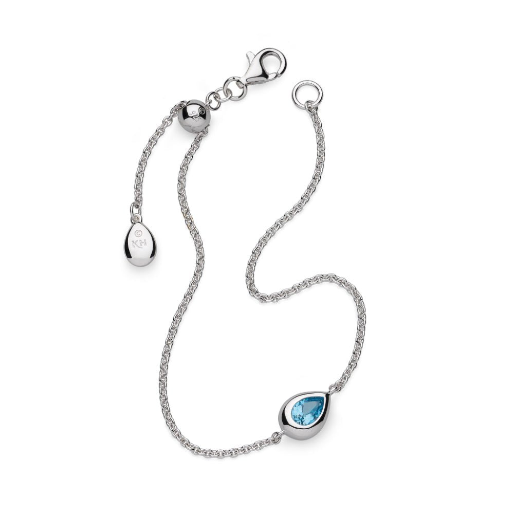 Kit Heath Coast Pebble Blue Swiss Blue Topaz RP 7″ Slider Bracelet (A) - MococoKit Heath70190BT5038159173691Bracelets
