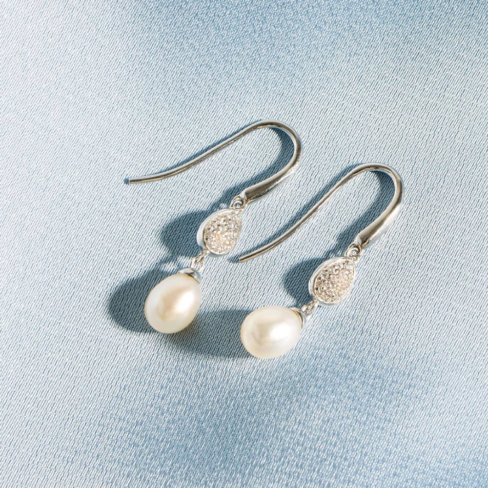 Kit Heath Coast Pebble Glisten Pave Pearl Drop Earrings - MococoKit Heath50182FPC5038159170584Earrings