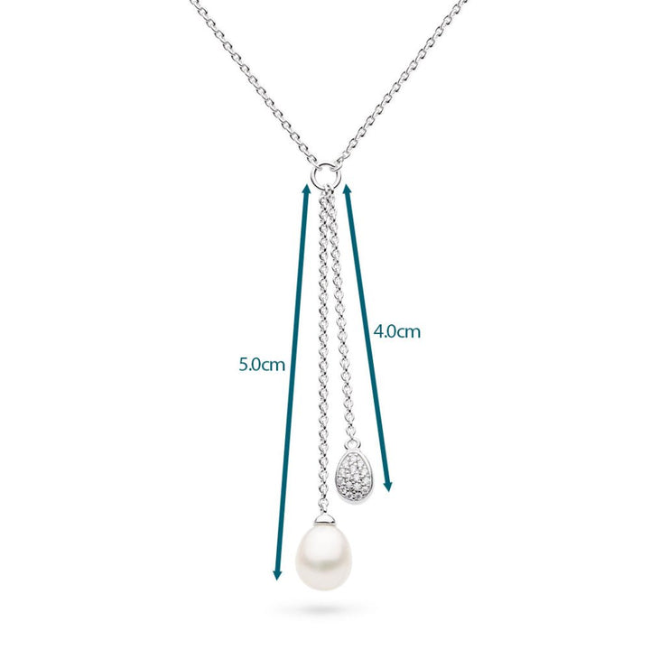 Kit Heath Coast Pebble Glisten Pave & Pearl Lariat Style Necklace - MococoKit Heath90181FPC5038159170591Necklaces
