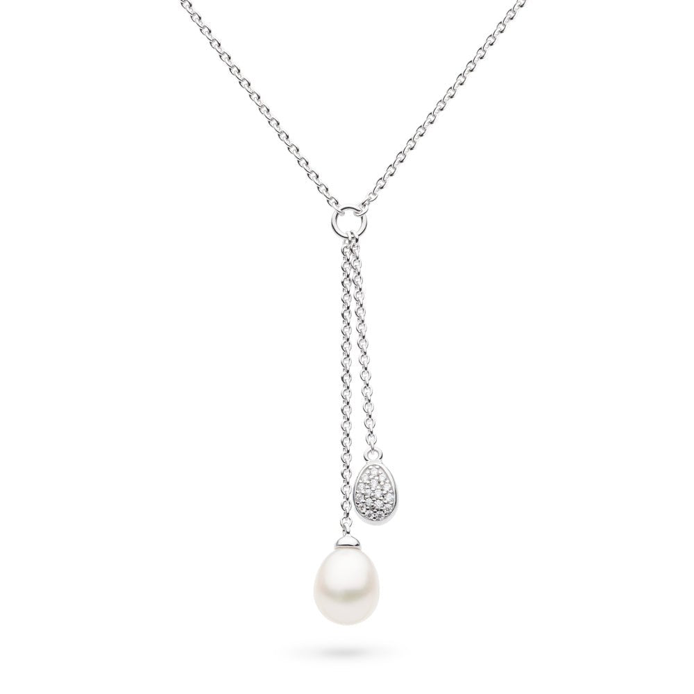 Kit Heath Coast Pebble Glisten Pave & Pearl Lariat Style Necklace - MococoKit Heath90181FPC5038159170591Necklaces