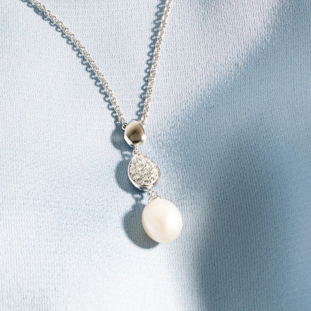Kit Heath Coast Pebble Glisten Pave & Pearl Necklace - MococoKit Heath90182FPC5038159170607Necklaces
