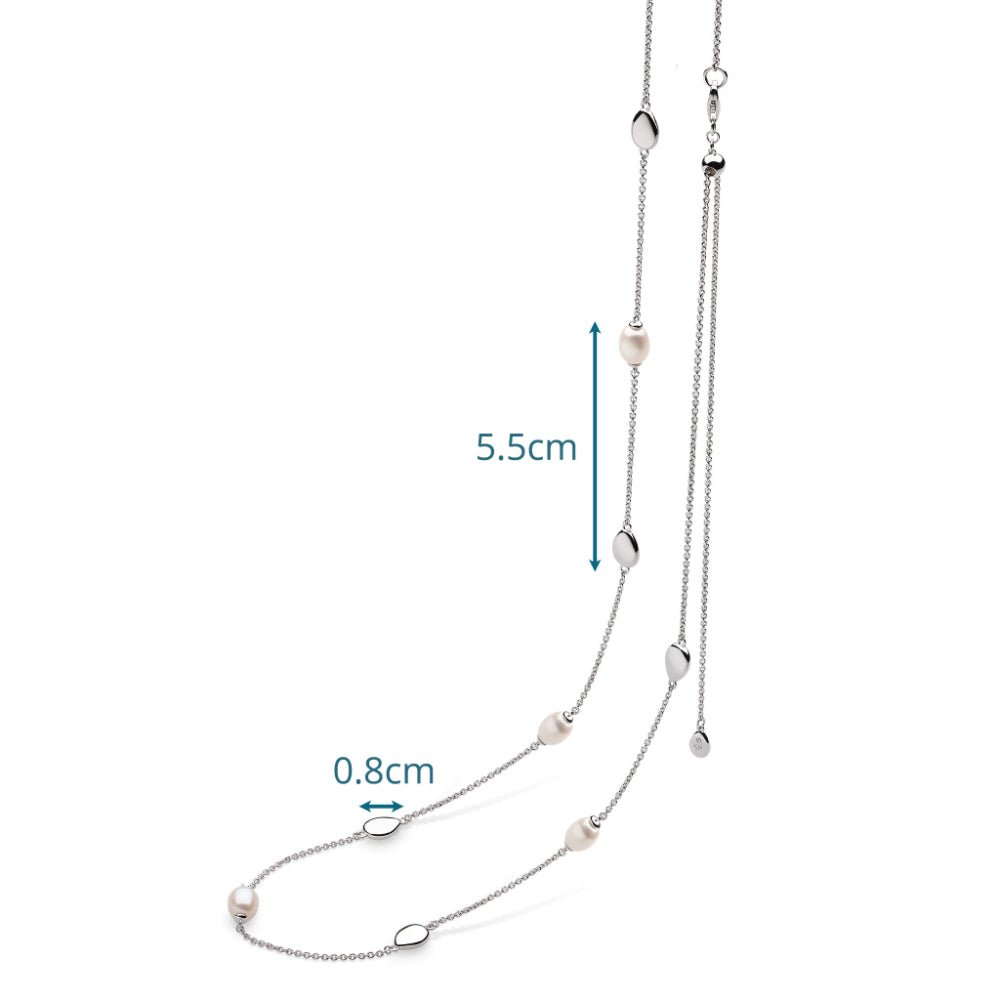 Kit Heath Coast Pebble Pearl Station Toggle Necklace - MococoKit Heath90169FPNecklace