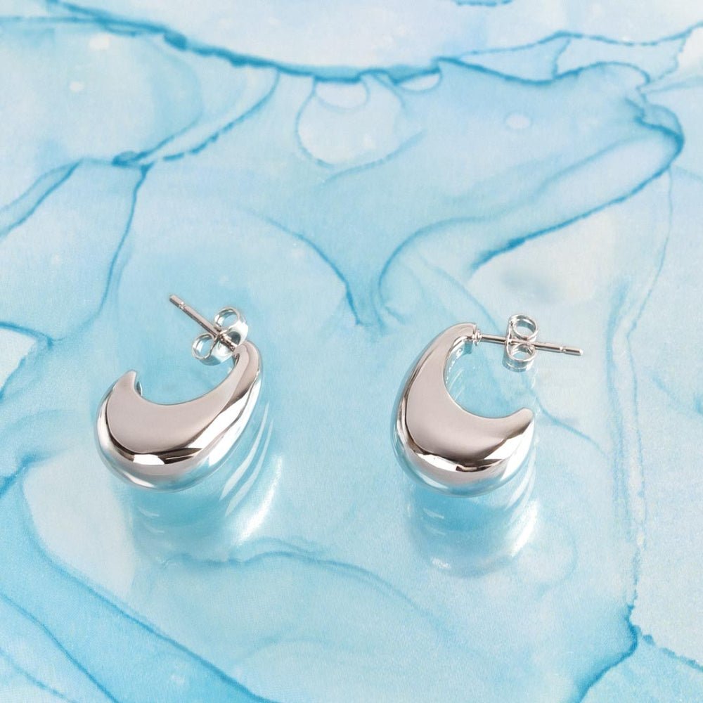 Kit Heath Coast Pebble Smooth RP Grande Semi Hoop Stud Earrings - MococoKit Heath40153RP5038159171291Earrings