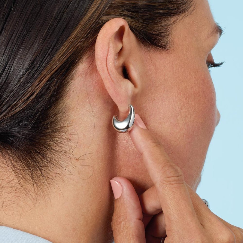 Kit Heath Coast Pebble Smooth RP Grande Semi Hoop Stud Earrings - MococoKit Heath40153RP5038159171291Earrings