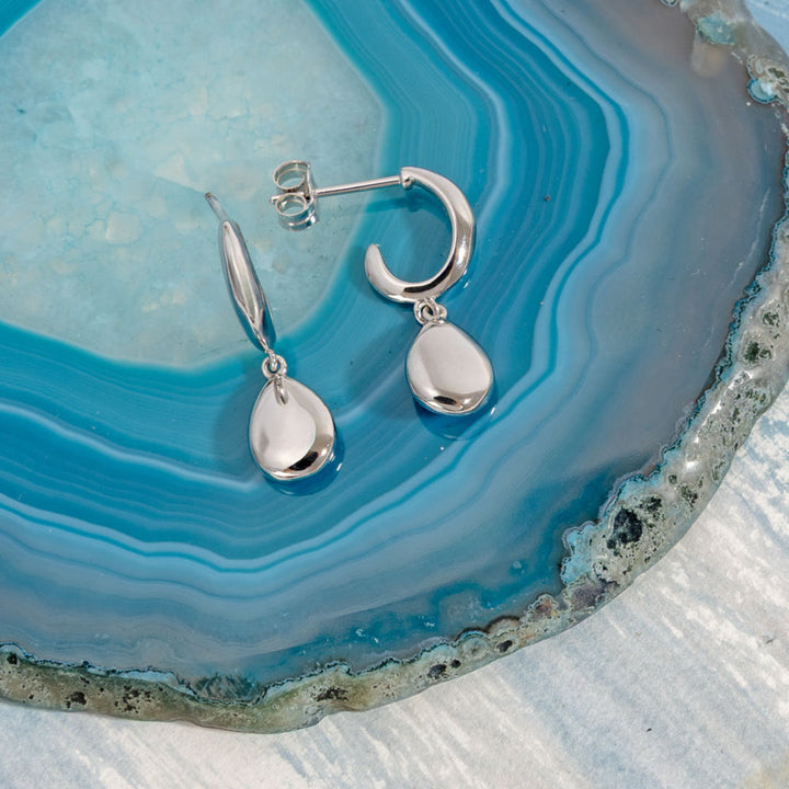 Kit Heath Coast Pebbles Semi Hoop Stud Drop Earrings image 5