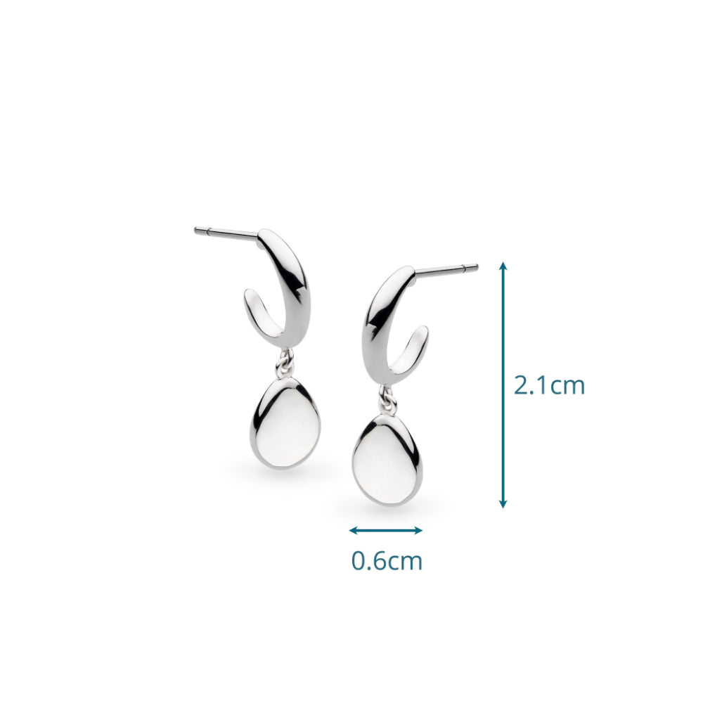 Kit Heath Coast Pebbles Semi Hoop Stud Drop Earrings image 6