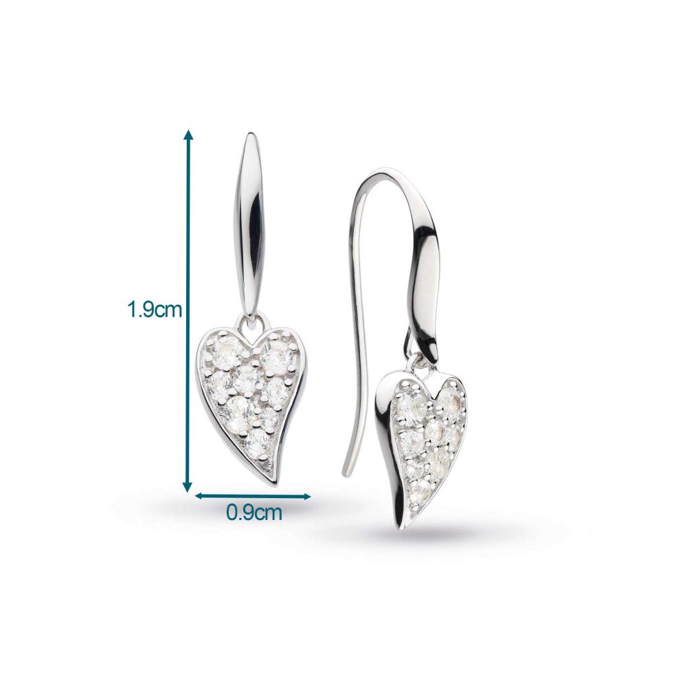 Kit Heath Desire Cherish Precious Pave Heart Drop Earrings - MococoKit Heath50507WT5038159159923Earrings