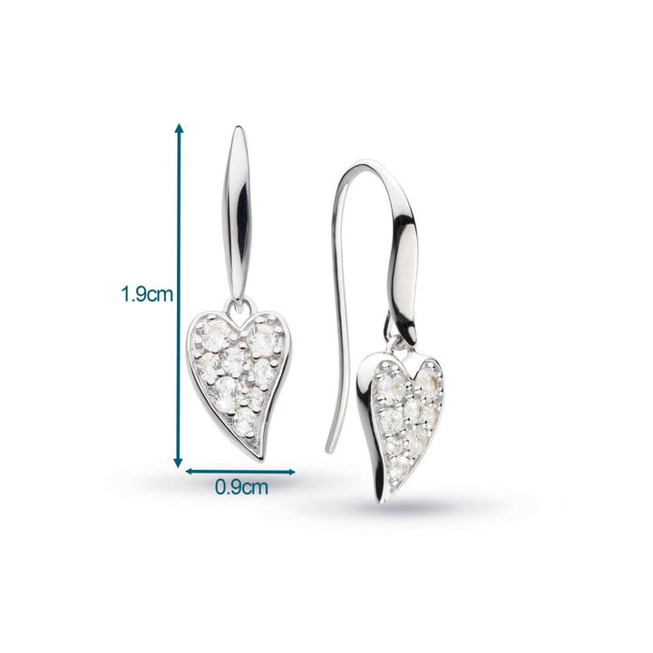 Kit Heath Desire Cherish Precious Pave Heart Drop Earrings - MococoKit Heath50507WT5038159159923Earrings