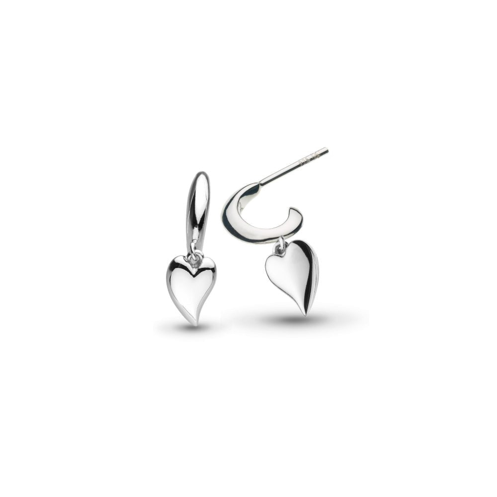 Kit Heath Desire Kiss Mini Heart Semi Hoop Stud Drop Earrings - MococoKit Heath60BKRPEarrings