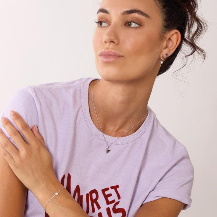 Kit Heath Desire Kiss Mini Heart Semi Hoop Stud Drop Earrings - MococoKit Heath60BKRPEarrings