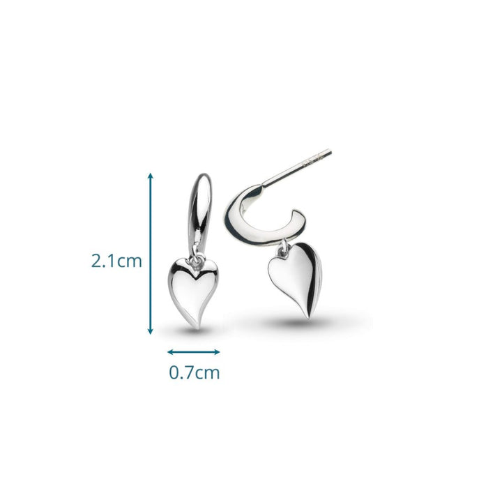 Kit Heath Desire Kiss Mini Heart Semi Hoop Stud Drop Earrings - MococoKit Heath60BKRPEarrings