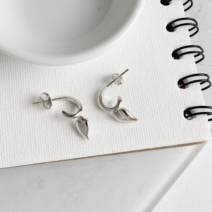 Kit Heath Desire Kiss Mini Heart Semi Hoop Stud Drop Earrings - MococoKit Heath60BKRPEarrings