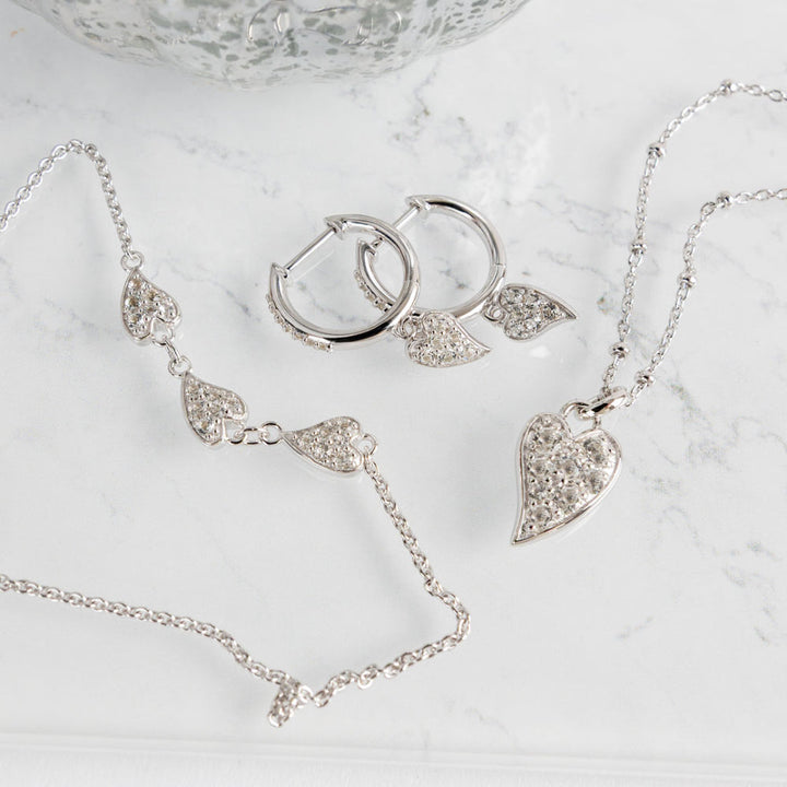 Kit Heath Desire Kiss Precious Pave WT Heart Ball Chain Necklace image 3