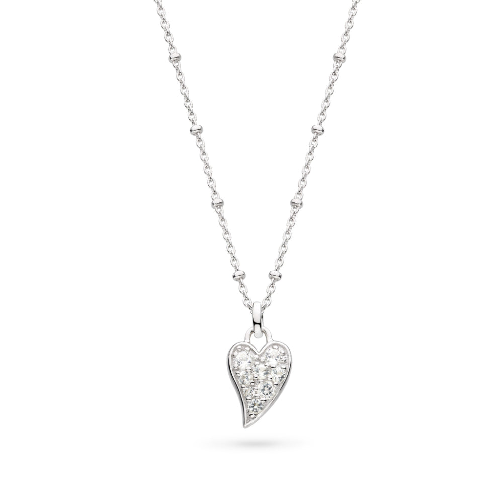 Kit Heath Desire Kiss Precious Pave WT Heart Ball Chain Necklace image