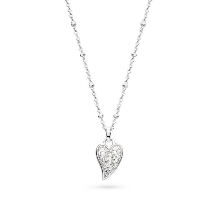 Kit Heath Desire Kiss Precious Pave WT Heart Ball Chain Necklace - MococoKit Heath90511WTNecklace