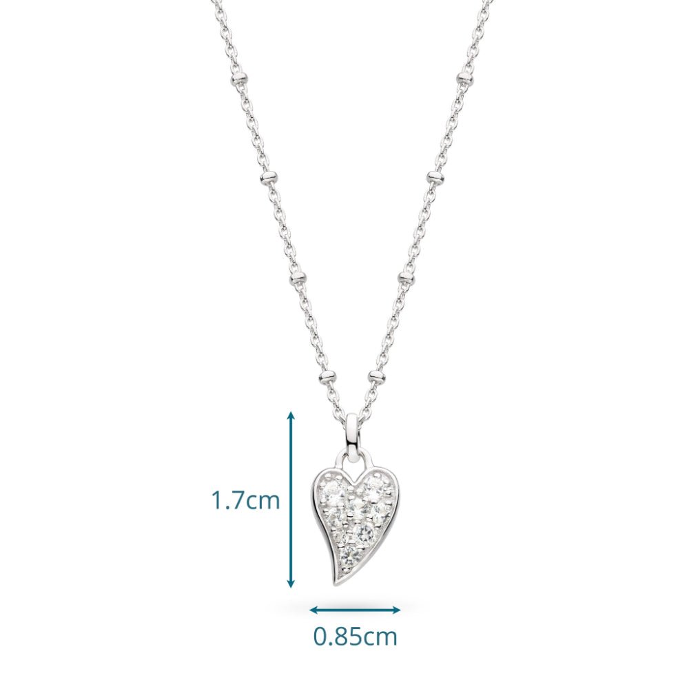 Kit Heath Desire Kiss Precious Pave WT Heart Ball Chain Necklace - MococoKit Heath90511WTNecklace