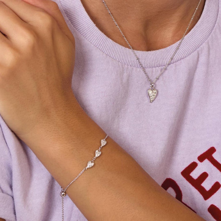 Kit Heath Desire Kiss Precious Pave WT Heart Ball Chain Necklace - MococoKit Heath90511WTNecklace