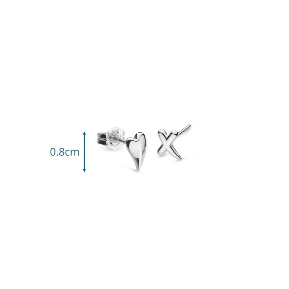 Kit Heath Desire Kiss RP Heart &amp; Kiss Mismatch Stud Earrings - MococoKit Heath40DKRP5038159171611Earrings