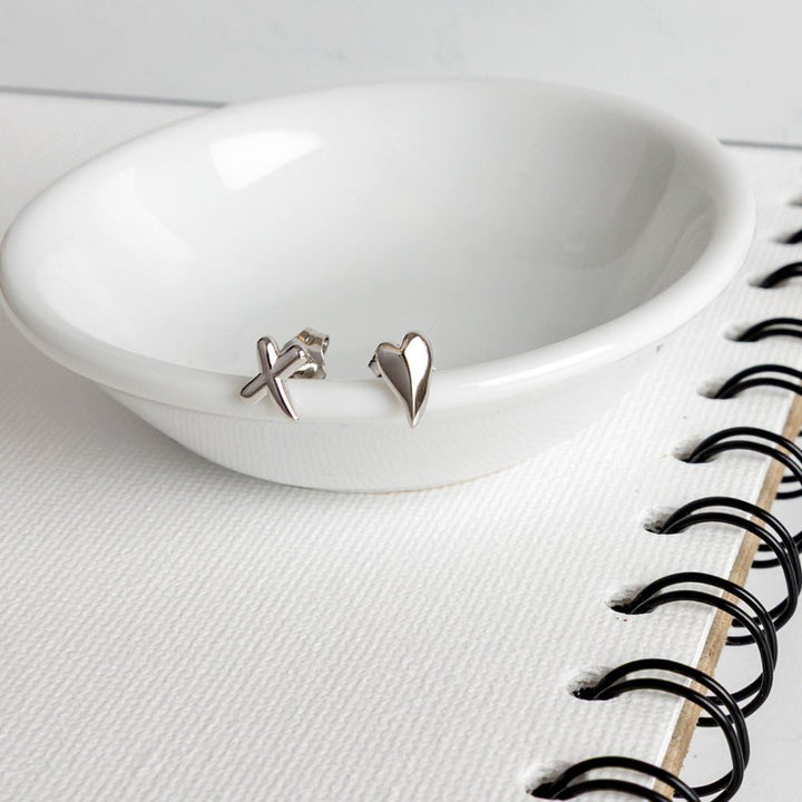 Kit Heath Desire Kiss RP Heart &amp; Kiss Mismatch Stud Earrings - MococoKit Heath40DKRP5038159171611Earrings