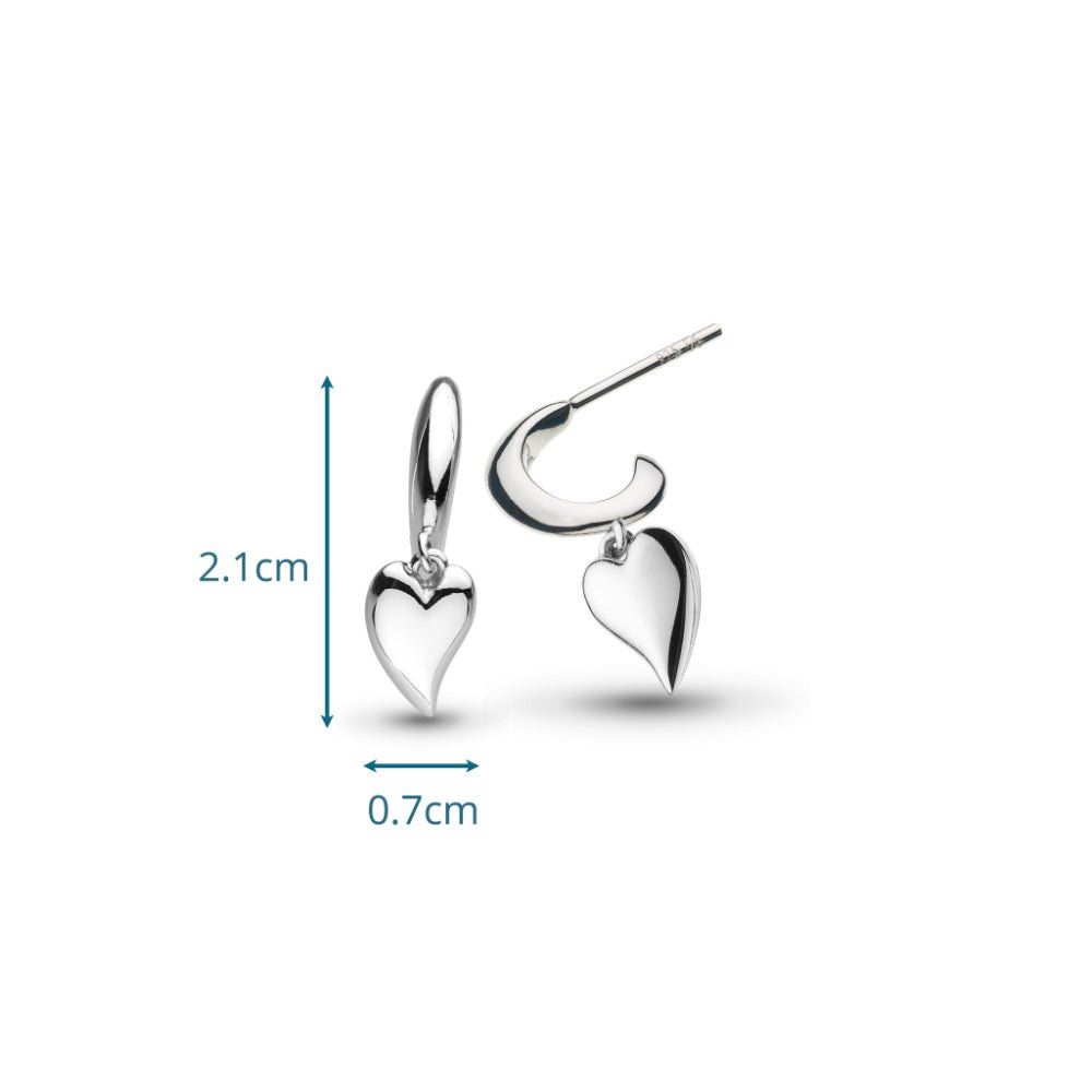 Kit Heath Desire Kiss RP Mini Heart Semi Hoop Stud Drop Earrings - MococoKit Heath60BKRP5038159171604Earrings