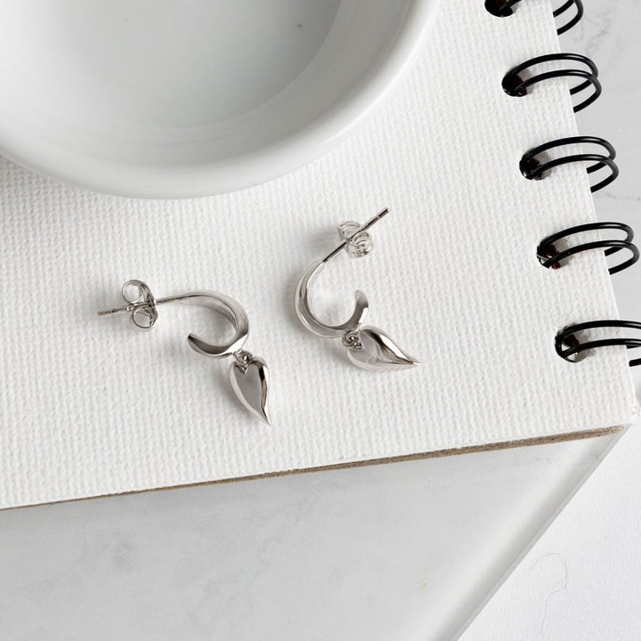 Kit Heath Desire Kiss RP Mini Heart Semi Hoop Stud Drop Earrings - MococoKit Heath60BKRP5038159171604Earrings