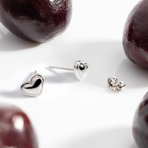 Kit Heath Love Silver Heart RP Stud Earrings