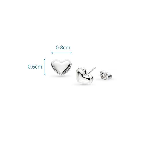 Kit Heath Love Silver Heart RP Stud Earrings