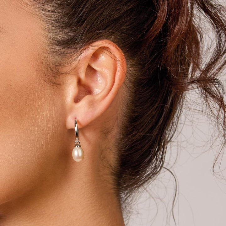 Kit Heath Revival Classic Pearl FP Hoop Drop Earrings image 1