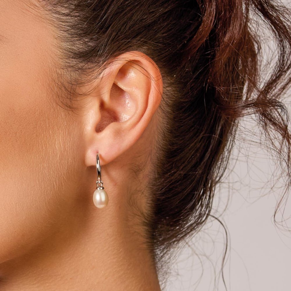 Kit Heath Revival Classic Pearl FP RP Hinged Hoop Drop Earrings - MococoKit Heath50426FP5038159171727Earrings