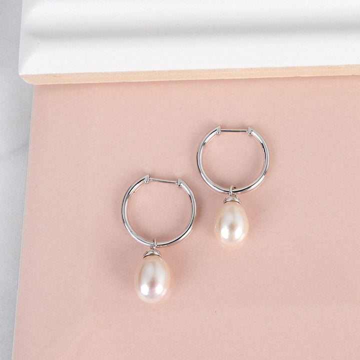Kit Heath Revival Classic Pearl FP RP Hinged Hoop Drop Earrings - MococoKit Heath50426FP5038159171727Earrings