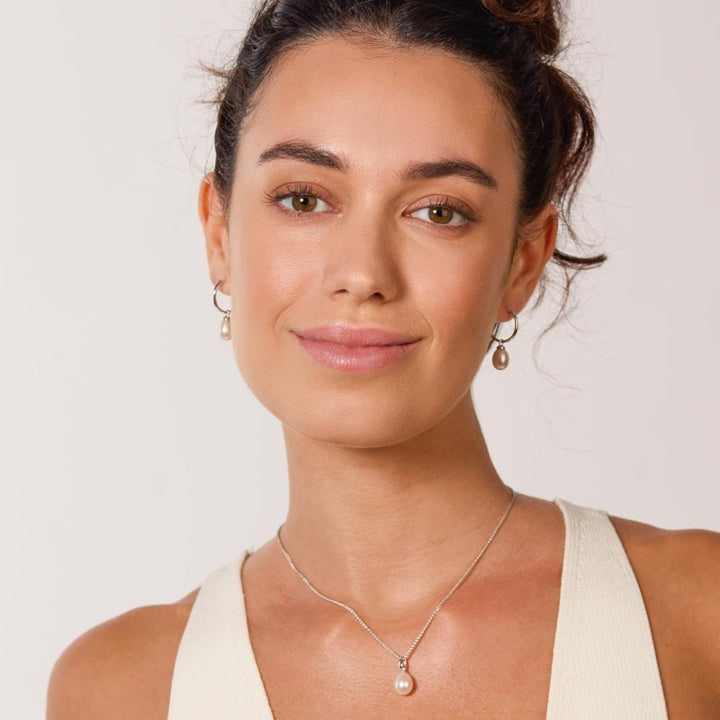 Kit Heath Revival Classic Pearl FP RP Hinged Hoop Drop Earrings - MococoKit Heath50426FP5038159171727Earrings