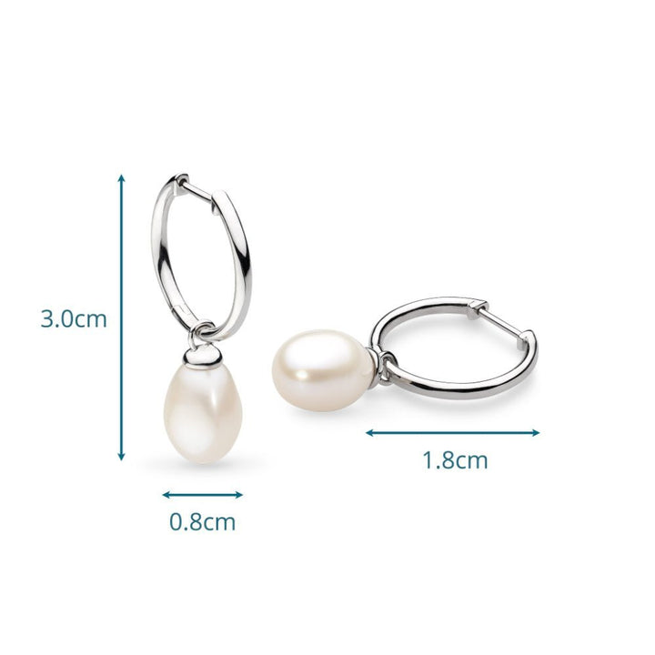 Kit Heath Revival Classic Pearl FP RP Hinged Hoop Drop Earrings - MococoKit Heath50426FP5038159171727Earrings