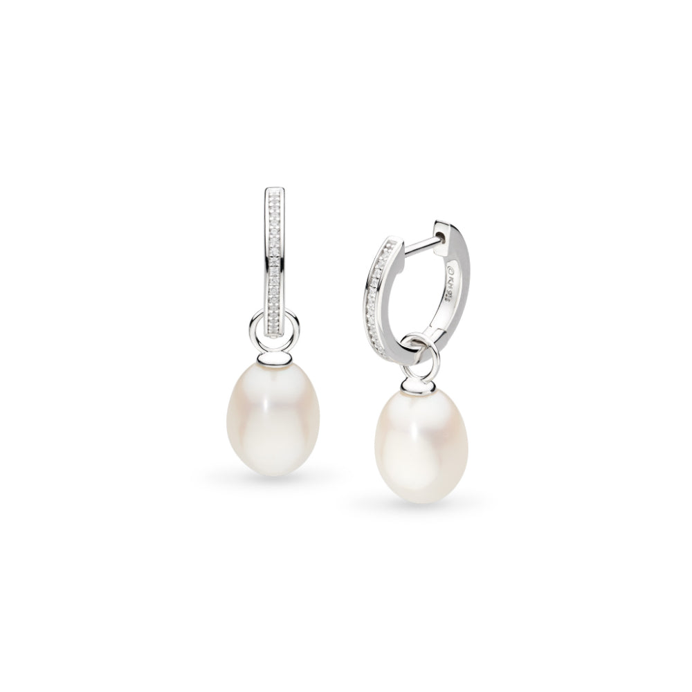 Kit Heath Revival Classic Pearl Glitz CZ Hoop Drop Earrings image