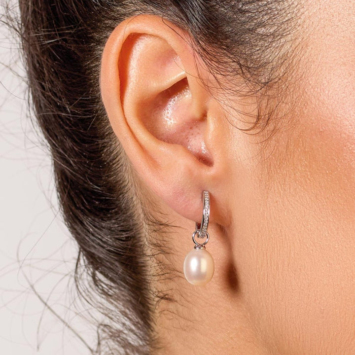 Kit Heath Revival Classic Pearl Glitz CZ Hoop Drop Earrings - MococoKit Heath50429FPCEarrings