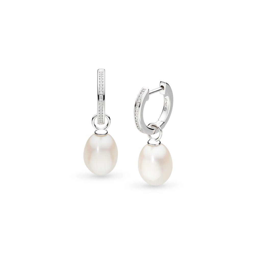 Kit Heath Revival Classic Pearl Glitz FP CZ RP Hinged Hoop Drop Earrings (M) - MococoKit Heath50429FPC5038159171765Earrings