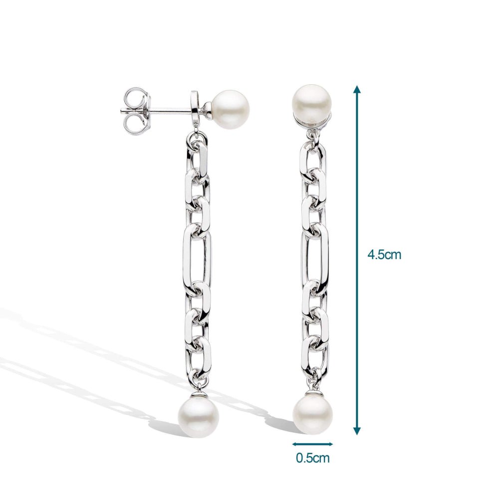 Kit Heath Revival Figaro Pearl Chain Link Drop Earrings - MococoKit Heath50434FP5038159161629Earrings