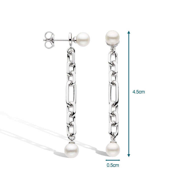 Kit Heath Revival Figaro Pearl Chain Link Drop Earrings - MococoKit Heath50434FP5038159161629Earrings