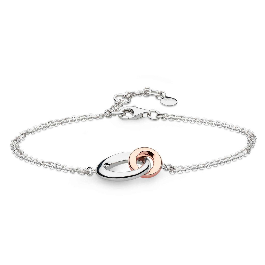 Kit Heath Silver Bevel Cirque Blush Double Chain Bracelet - MococoKit Heath71886RRP5038159163579Bracelets