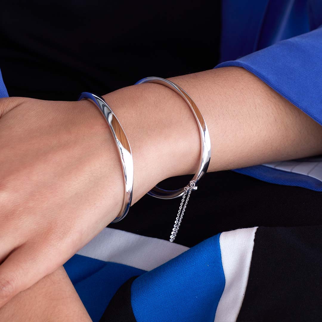 Kit Heath Silver Bevel Cirque Hinged Bangle - MococoKit Heath7174RP5038159163548Bracelets