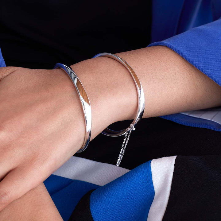 Kit Heath Silver Bevel Cirque Hinged Bangle - MococoKit Heath7174RP5038159163548Bracelets
