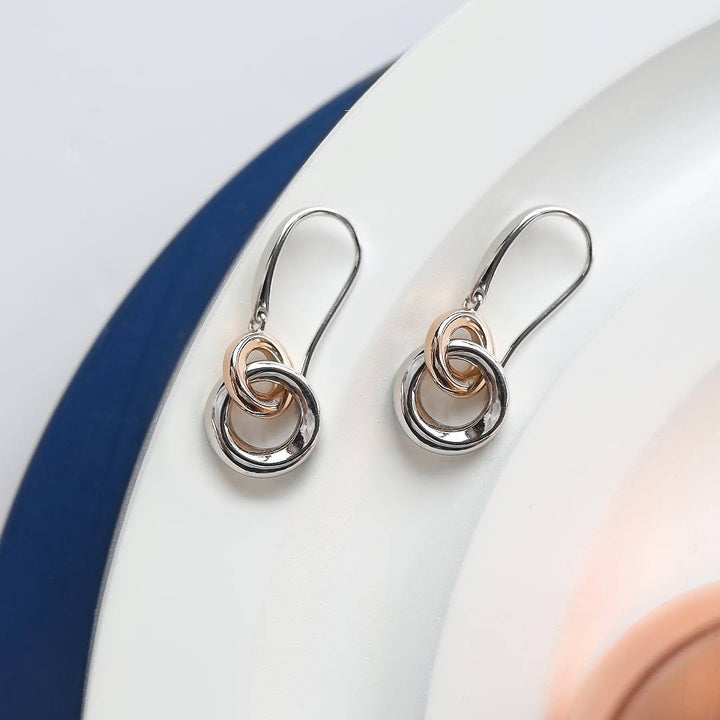 Kit Heath Silver Bevel Cirque Link Blush Drop Earrings - MococoKit Heath6188RG5038159157646Earrings