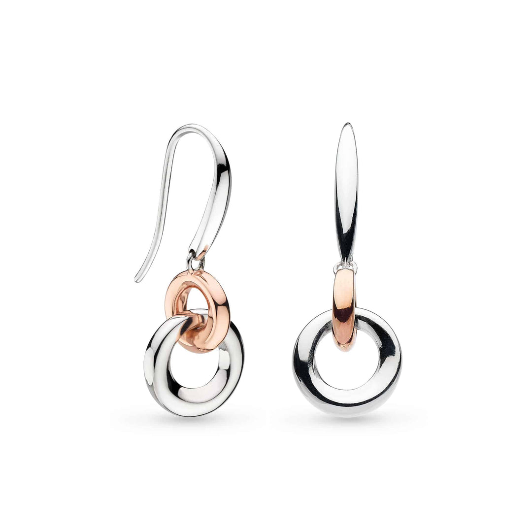 Kit Heath Silver Bevel Cirque Link Blush Drop Earrings - MococoKit Heath6188RG5038159157646Earrings