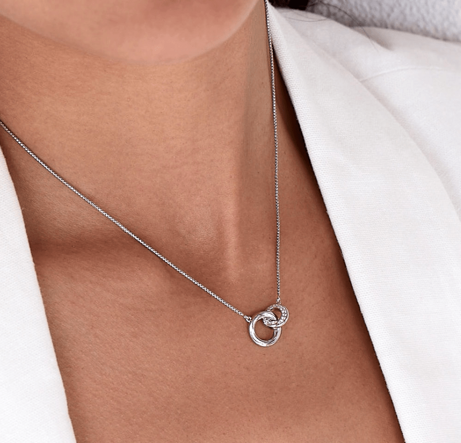 Kit Heath Silver Bevel Cirque Link Interlocking Pavé Necklace - MococoKit Heath9151CZ5038159159589Necklaces