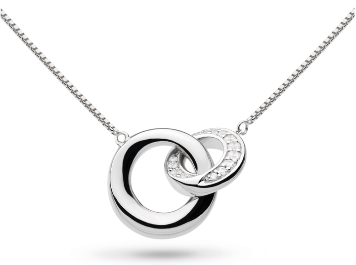 Kit Heath Silver Bevel Cirque Link Interlocking Pavé Necklace - MococoKit Heath9151CZ5038159159589Necklaces