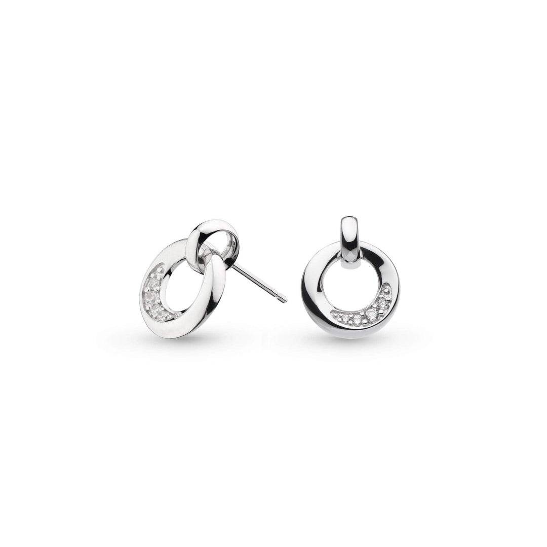 Kit Heath Silver Bevel Cirque Link Pavé Stud Earrings - MococoKit Heath3153CZ5038159165306Earrings