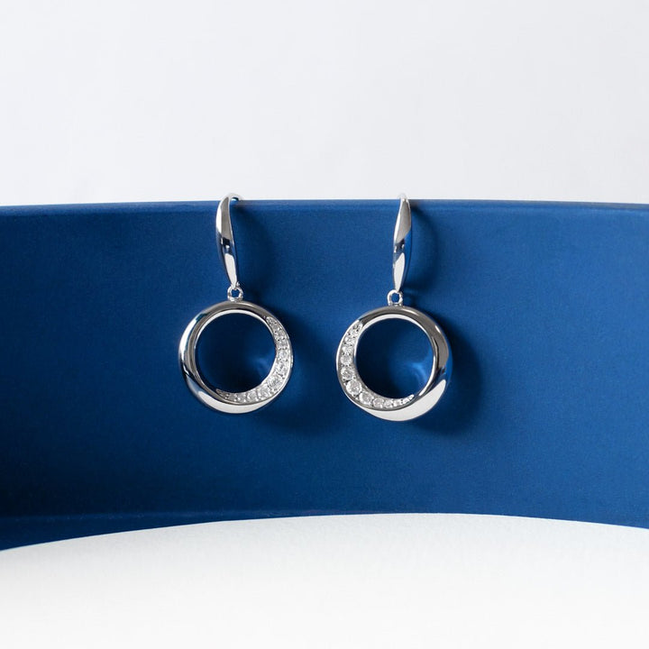 Kit Heath Silver Bevel Cirque Pave Drop Earrings - MococoKit Heath5152CZ5038159159527Earrings