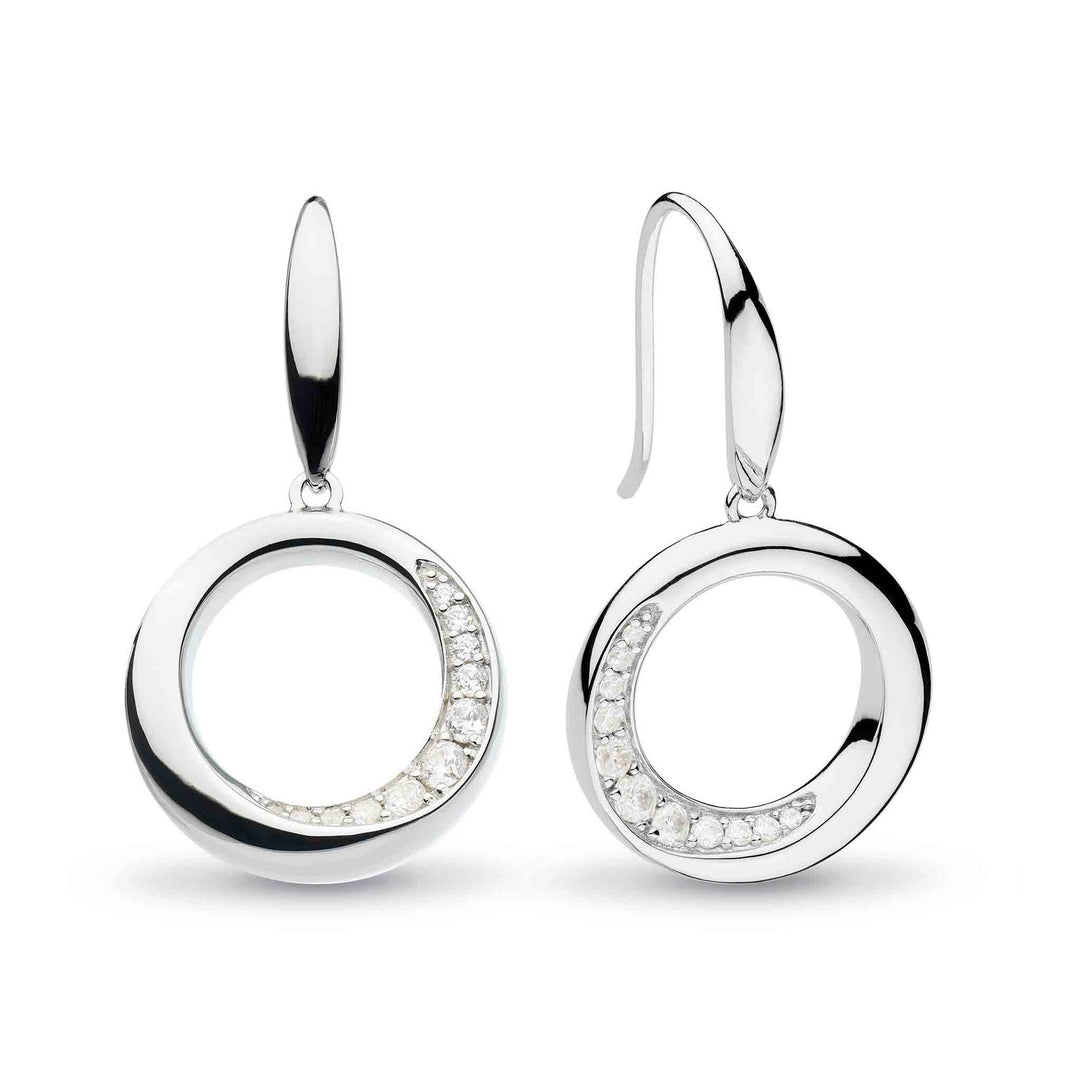 Kit Heath Silver Bevel Cirque Pave Drop Earrings - MococoKit Heath5152CZ5038159159527Earrings